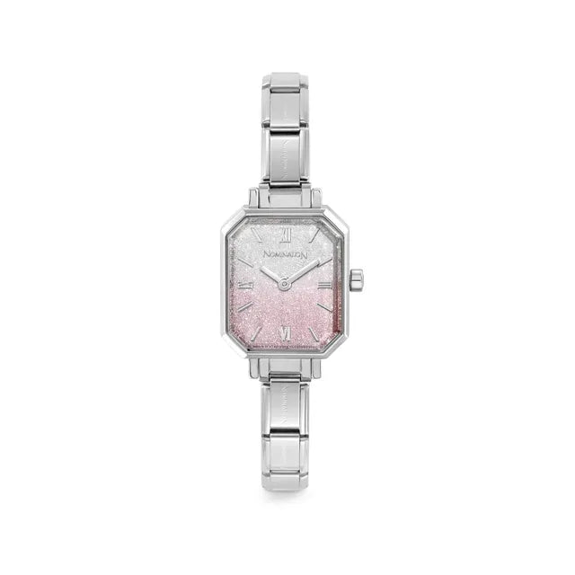 Rectangle watch with Pastel Pink dial on Composable Links