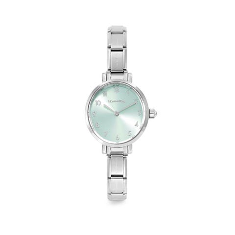 Paris watch with steel strap oval with cubic zirconia green water. Personalized watch with Composable® links. Make it your own.