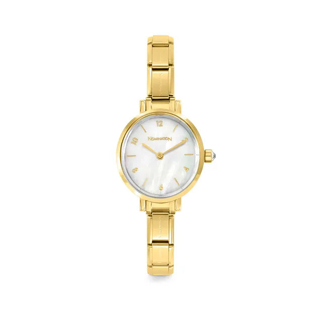 Gold Watch with Mother of Pearl Dial and Composable Links