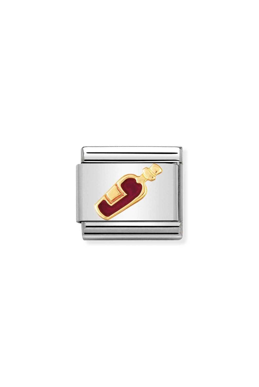 Composable® Link, Charm, Red Wine In Enamel in hypoallergenic stainless steel, gold 18 kt and enamel | Nomination Italy