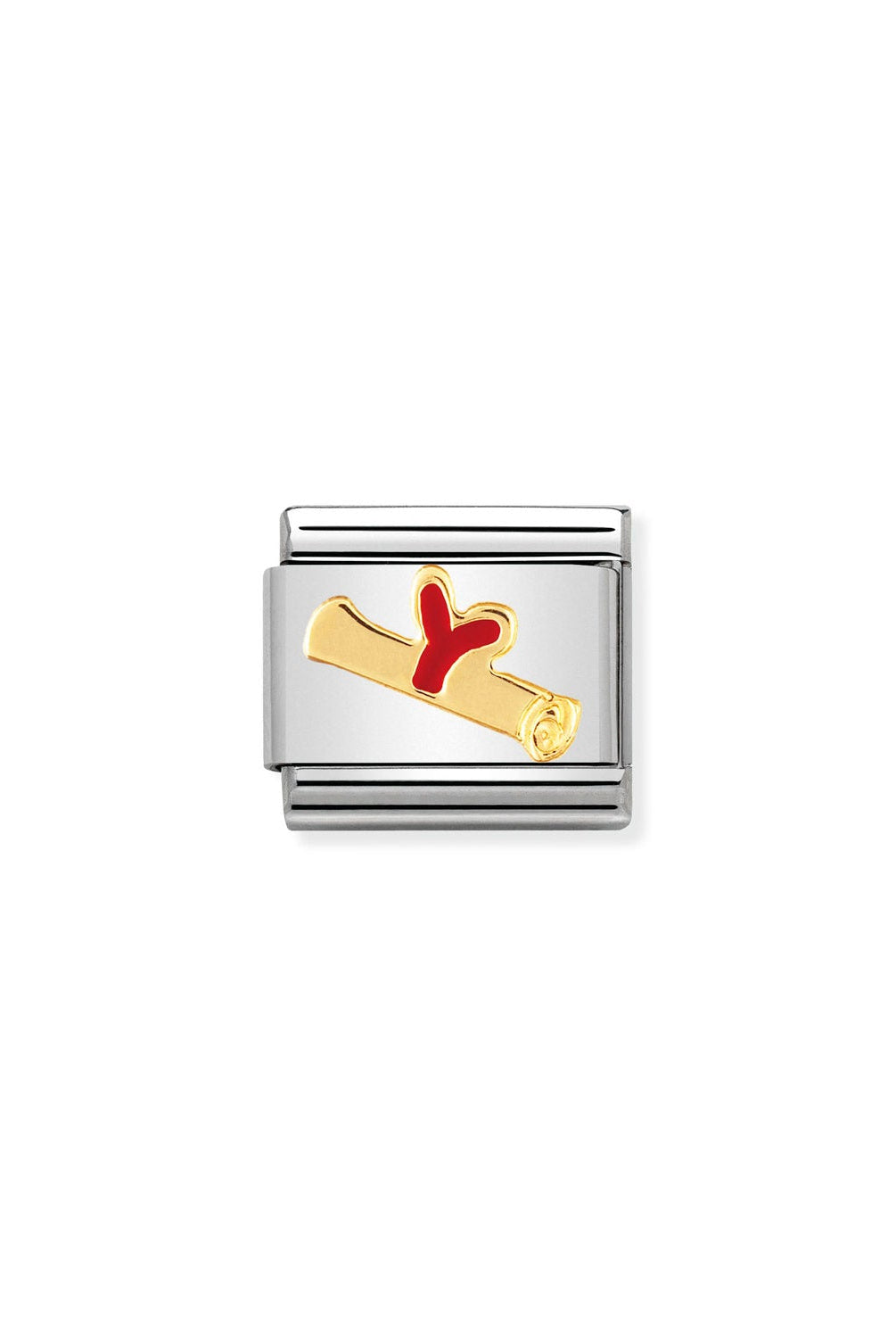 Composable® Link, Charm, Diploma In Bonded Yellow gold in hypoallergenic stainless steel, gold 18 kt and enamel | Nomination Italy