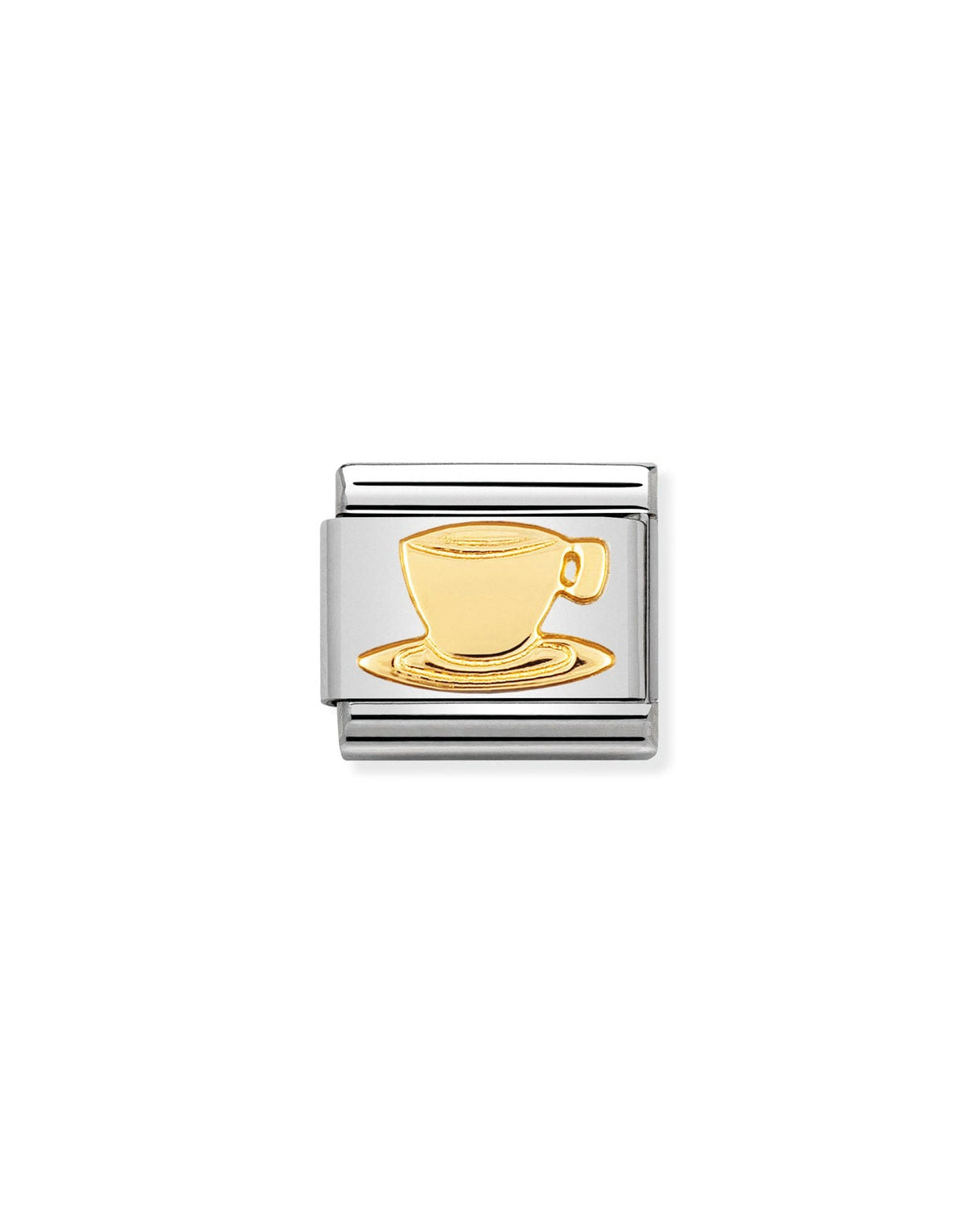 Composable® Link, Charm, Coffee Cup In Bonded Yellow gold in hypoallergenic stainless steel and gold 18 kt | Nomination Italy