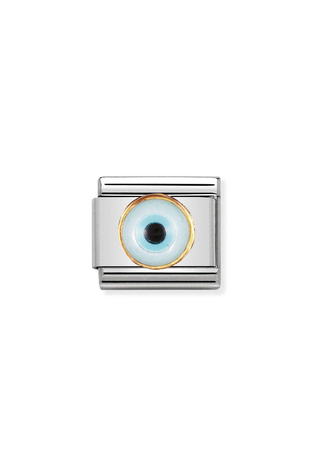 Composable® Link, Charm, In gold with Greek Eye in hypoallergenic stainless steel, gold 18 kt and natural stones | Nomination Italy