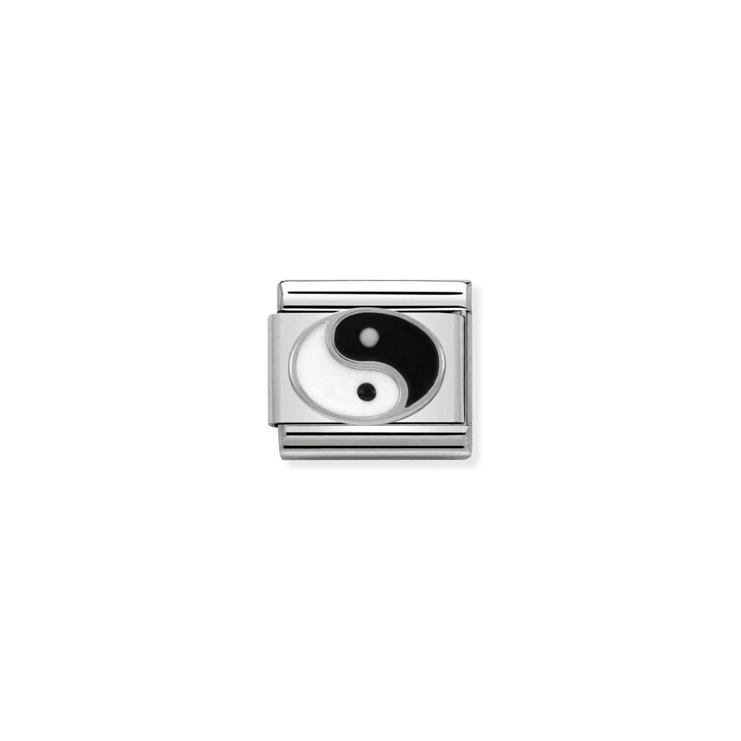 Composable® Link, Charm, Yin Yang In silver and Enamel in hypoallergenic stainless steel, sterling silver .925 and enamel | Nomination Italy