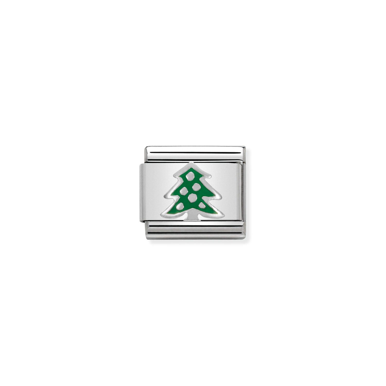Composable® Link, Charm, Christmas Tree In silver in hypoallergenic stainless steel, sterling silver .925 and enamel | Nomination Italy