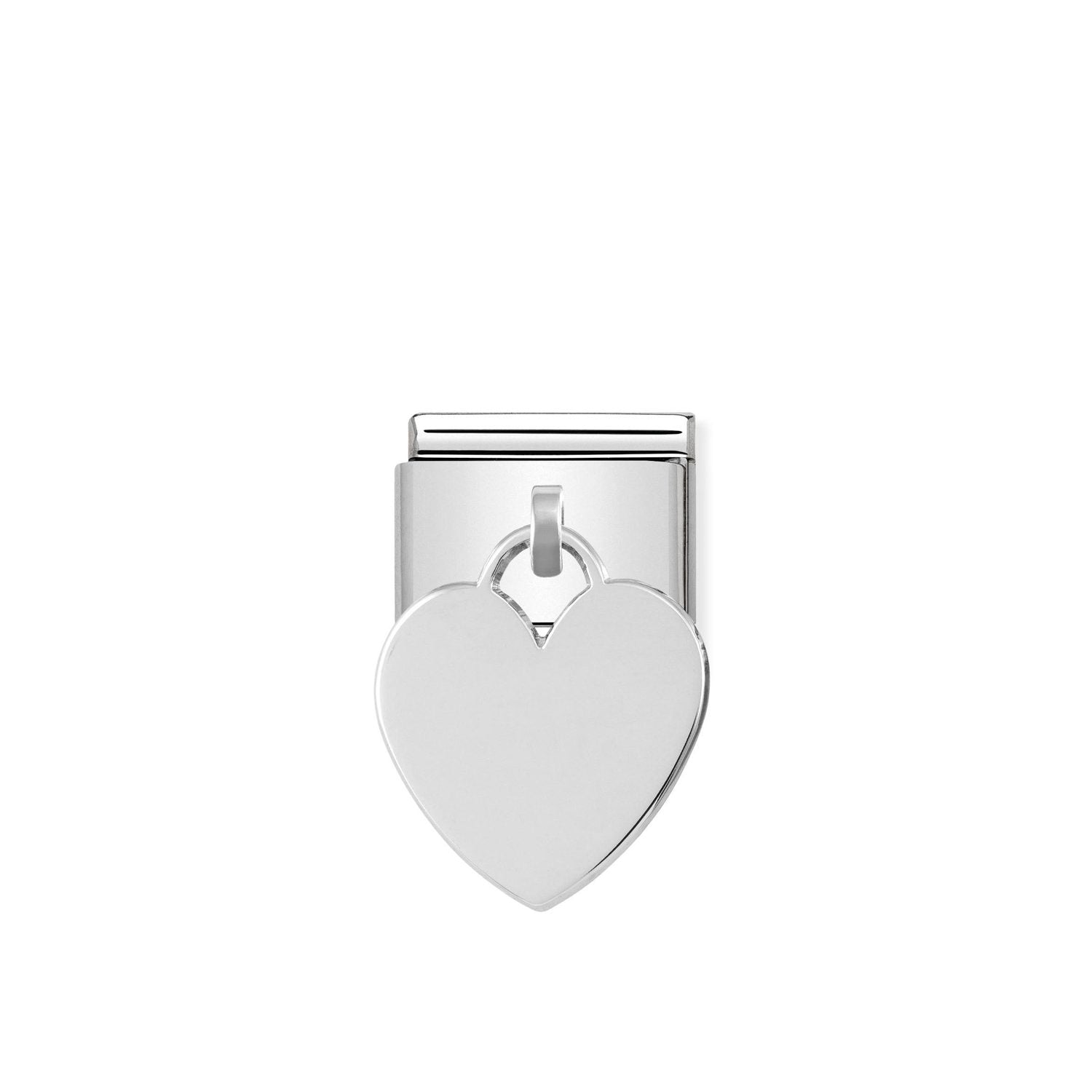 Composable® Link, Charm,heart Pendant In silver in hypoallergenic stainless steel, sterling silver .925 and cubic zirconia | Nomination Italy