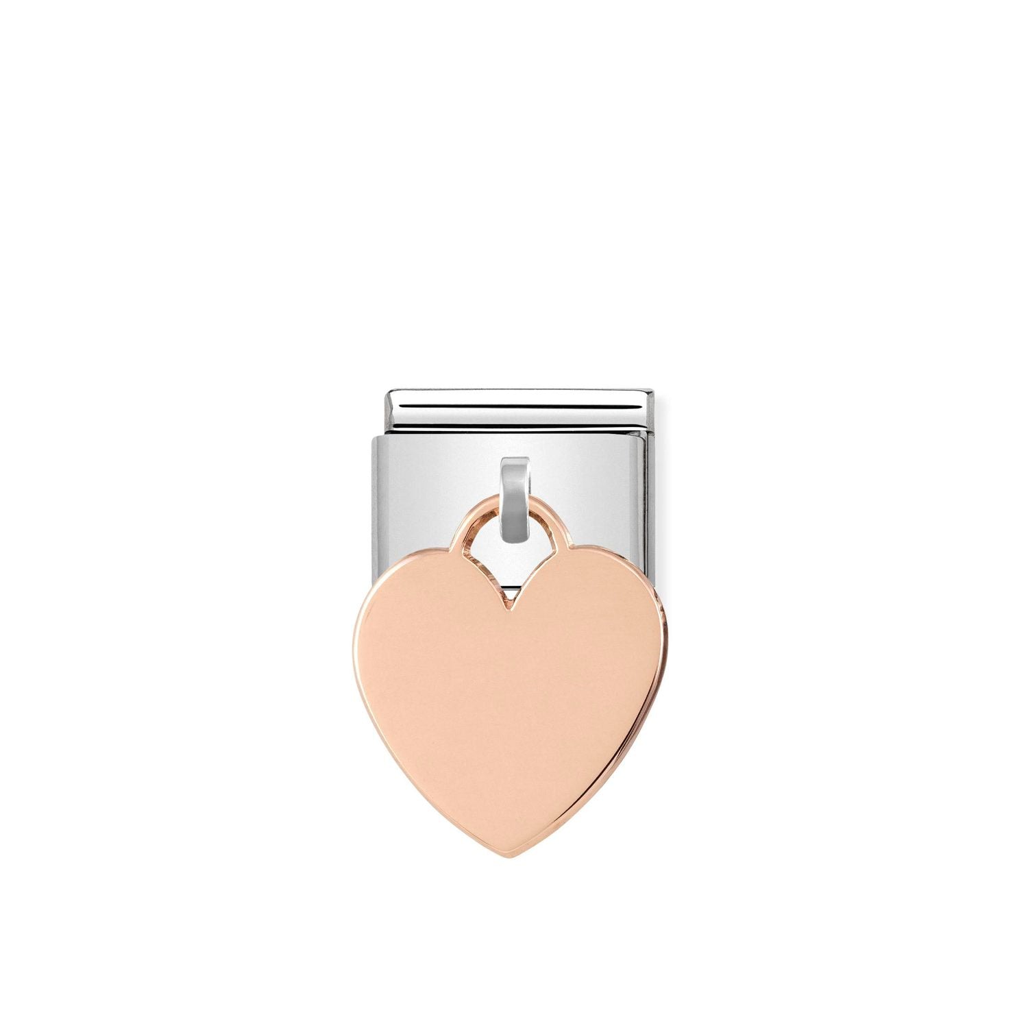 Composable® Link, Charm, Heart Pendant In rose gold in hypoallergenic stainless steel and rose gold 9kt | Nomination Italy