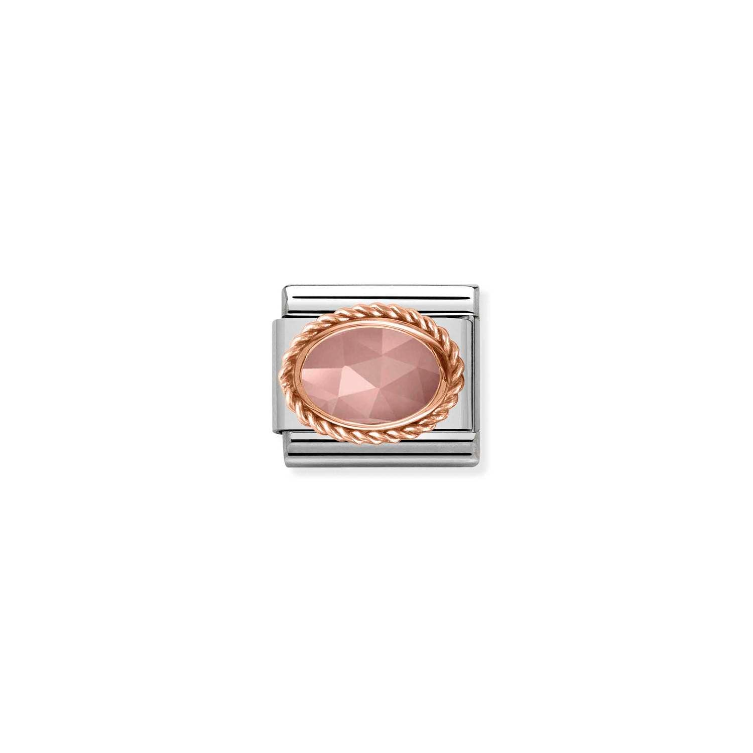 Composable® Link, Charm, with Chalcedony Stone In rose gold in hypoallergenic stainless steel, rose gold 9kt and natural stones | Nomination Italy