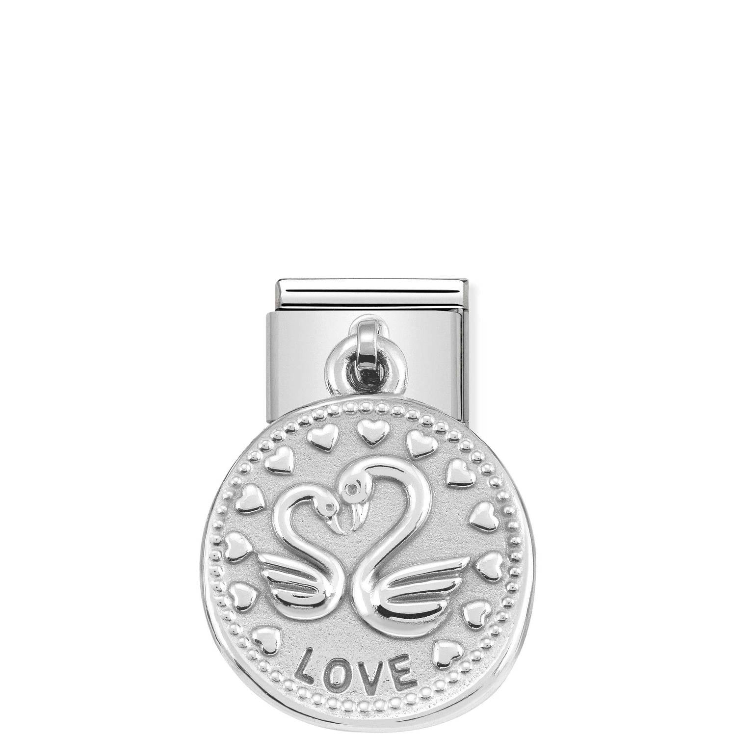 Composable® Link, Charm, Love Pendant in hypoallergenic stainless steel and sterling silver .925 | Nomination Italy