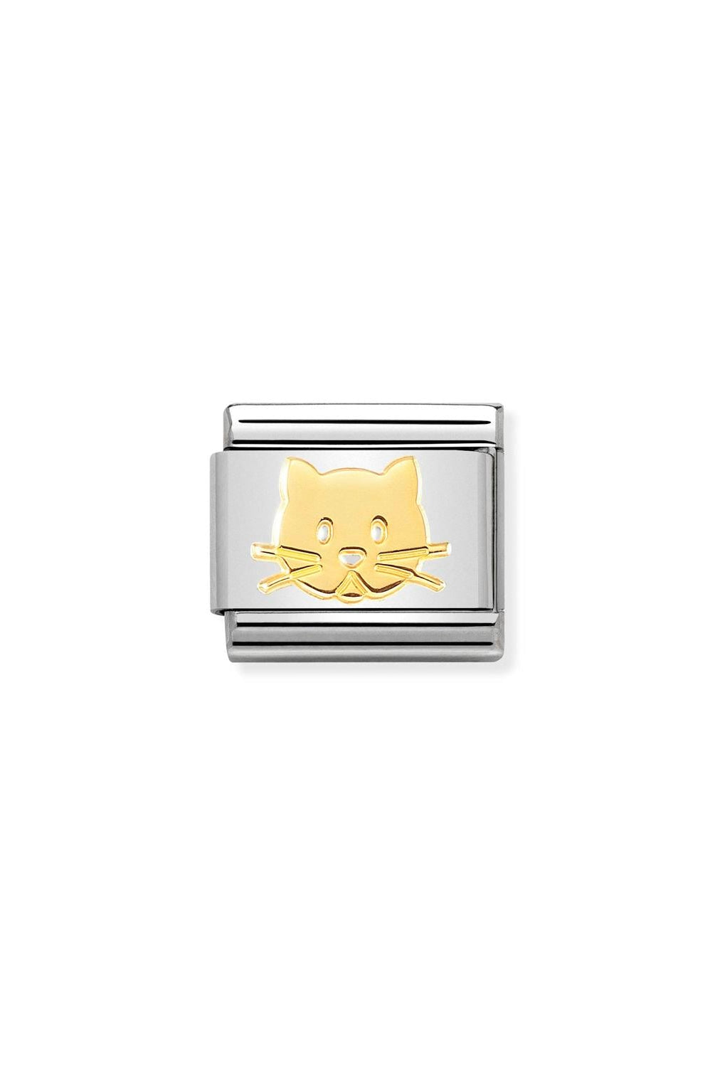 Composable® Link, Charm, Cat Face In gold in hypoallergenic stainless steel and gold 18 kt | Nomination Italy