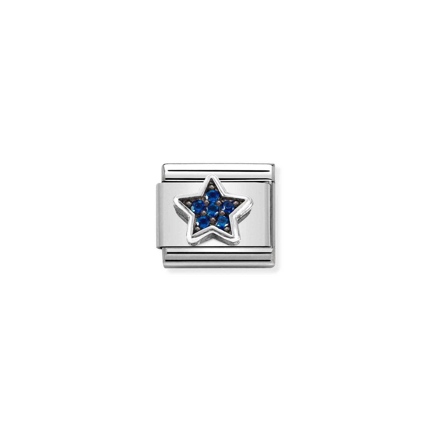 Composable® Link, Charm, Star Blue Cubic Zirconia in hypoallergenic stainless steel, sterling silver .925 and cubic zirconia | Nomination Italy