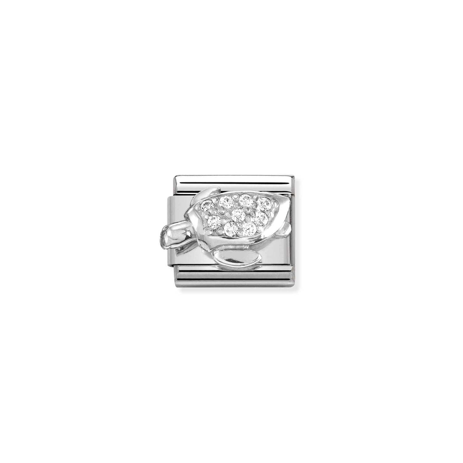 Composable® Link, Charm, Turtle with Cubic Zirconia in hypoallergenic stainless steel, sterling silver .925 and cubic zirconia | Nomination Italy