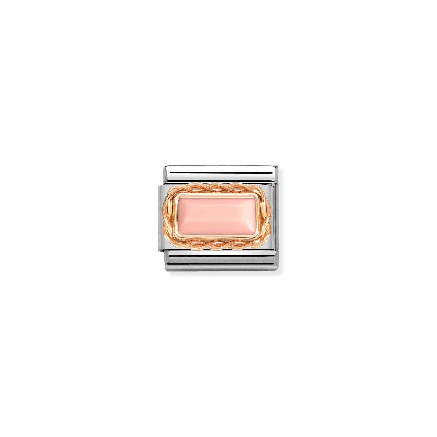 Composable® Link, Charm, Pink Opal In rose gold in hypoallergenic stainless steel, rose gold 9kt and natural stones | Nomination Italy