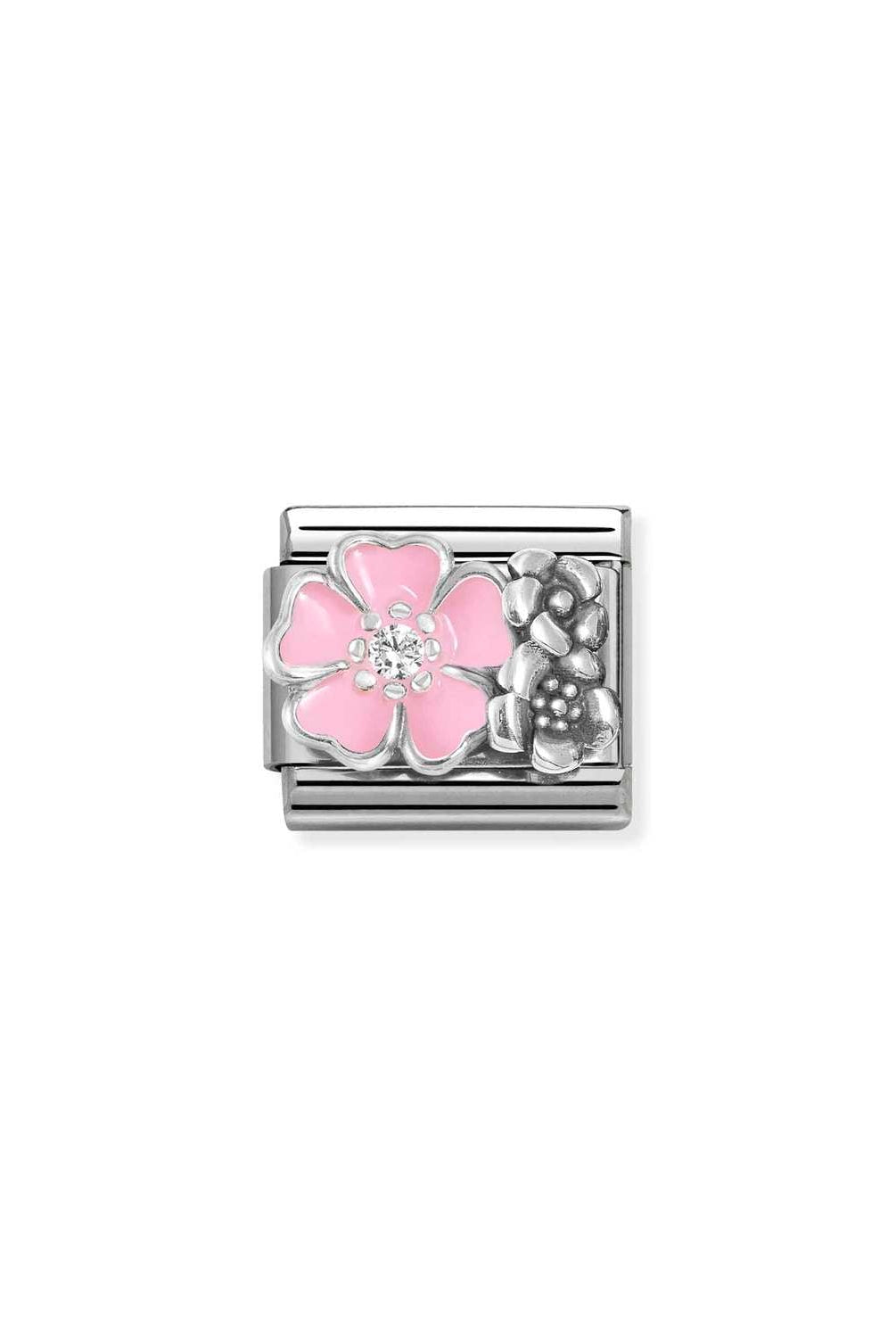 Composable® Link, Charm, Flowers, Enamel and Cubic Zirconia in hypoallergenic stainless steel, sterling silver .925 and cubic zirconia | Nomination Italy