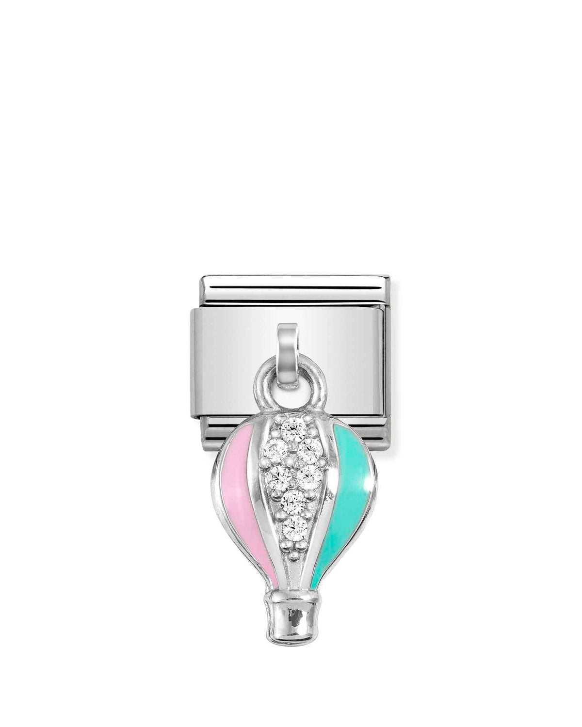 Composable® Link, Charm, Hot Air Balloon, Cubic Zirconia in hypoallergenic stainless steel and sterling silver .925 | Nomination Italy