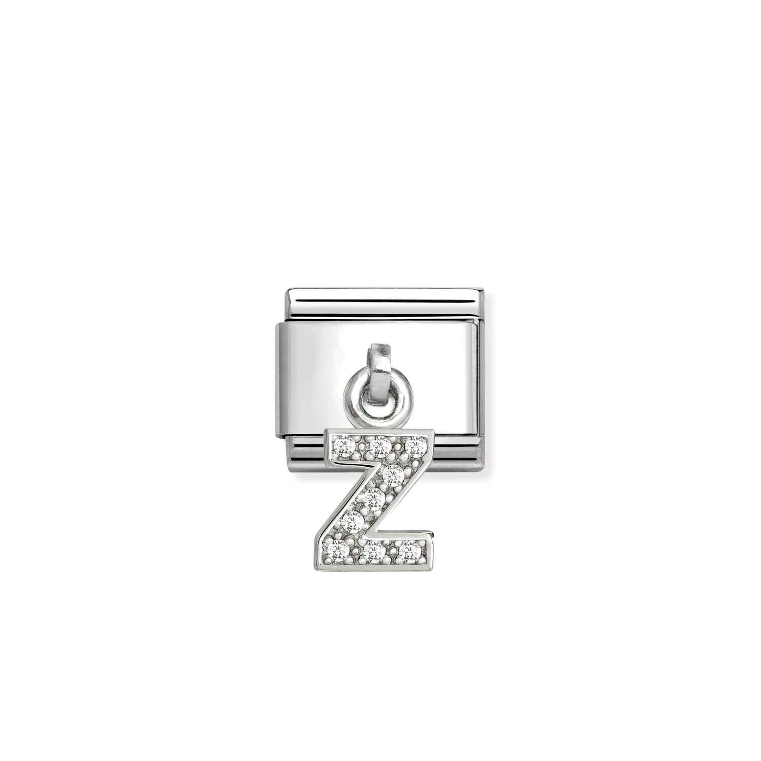 Composable® Link, Charm, Letter Z Pendant, silver in hypoallergenic stainless steel, sterling silver .925 and cubic zirconia | Nomination Italy