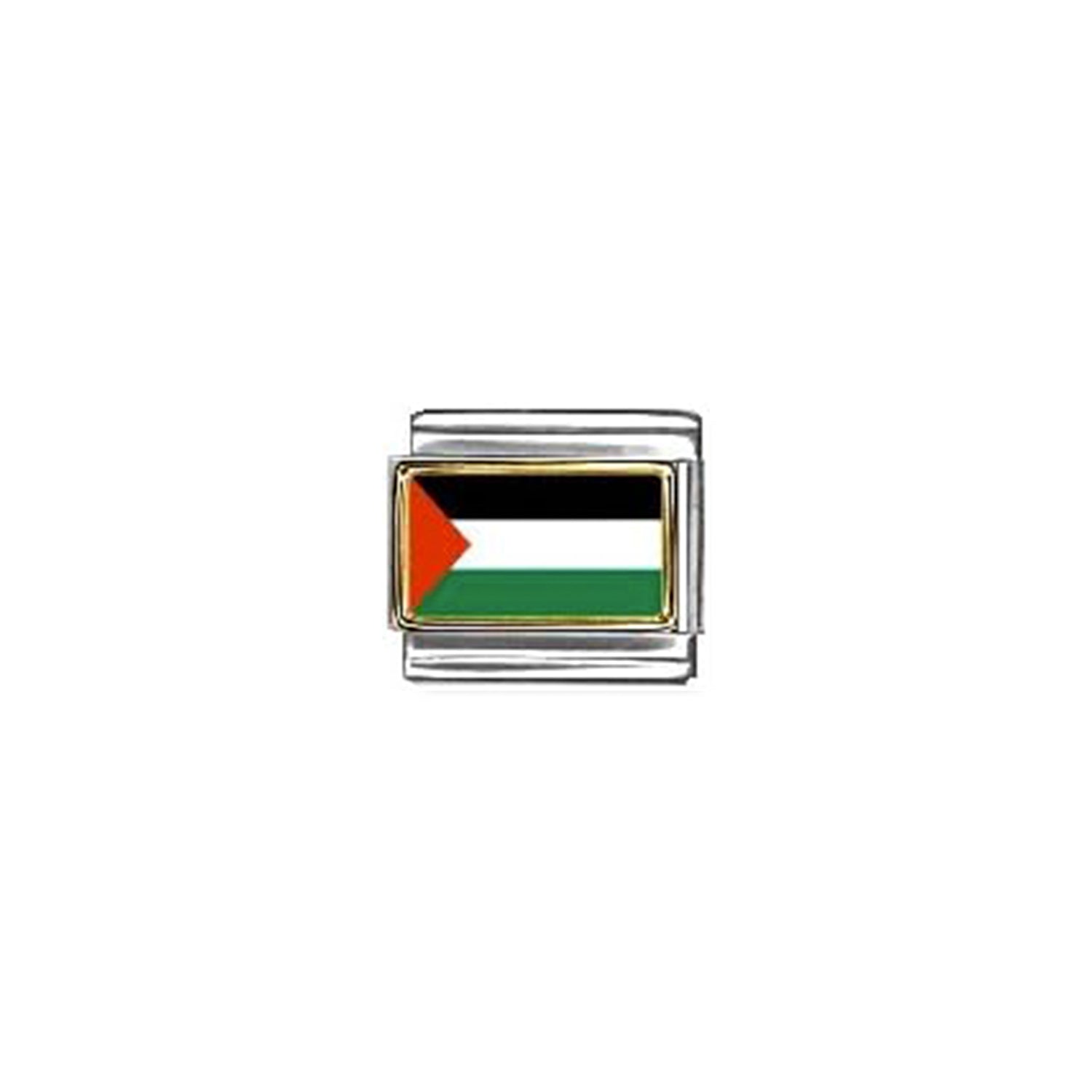 Charm, Composable® Link, Palestine in hypoallergenic stainless steel, gold 18 kt and enamel | Nomination Italy