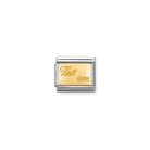 Gold and silver charm with 'Well done' engraving on a white background