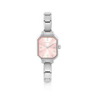 Paris watch with new rectangular steel strap in pink. Personalized watch with Composable® links. Make it your own.