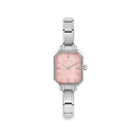 Paris watch with new rectangular steel strap pastel pink. Personalized watch with Composable® links. Make it your own.