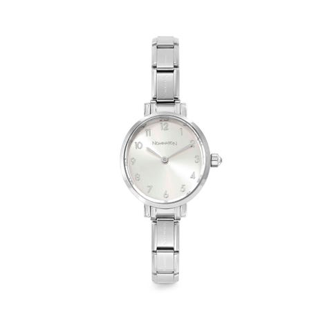 Paris watch with steel strap oval with cubic zirconia silver. Personalized watch with Composable® links. Make it your own.