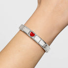 Composable® Link, Charm, Red Heart, Beaded Setting in hypoallergenic stainless steel, sterling silver .925 and enamel | Nomination Italy