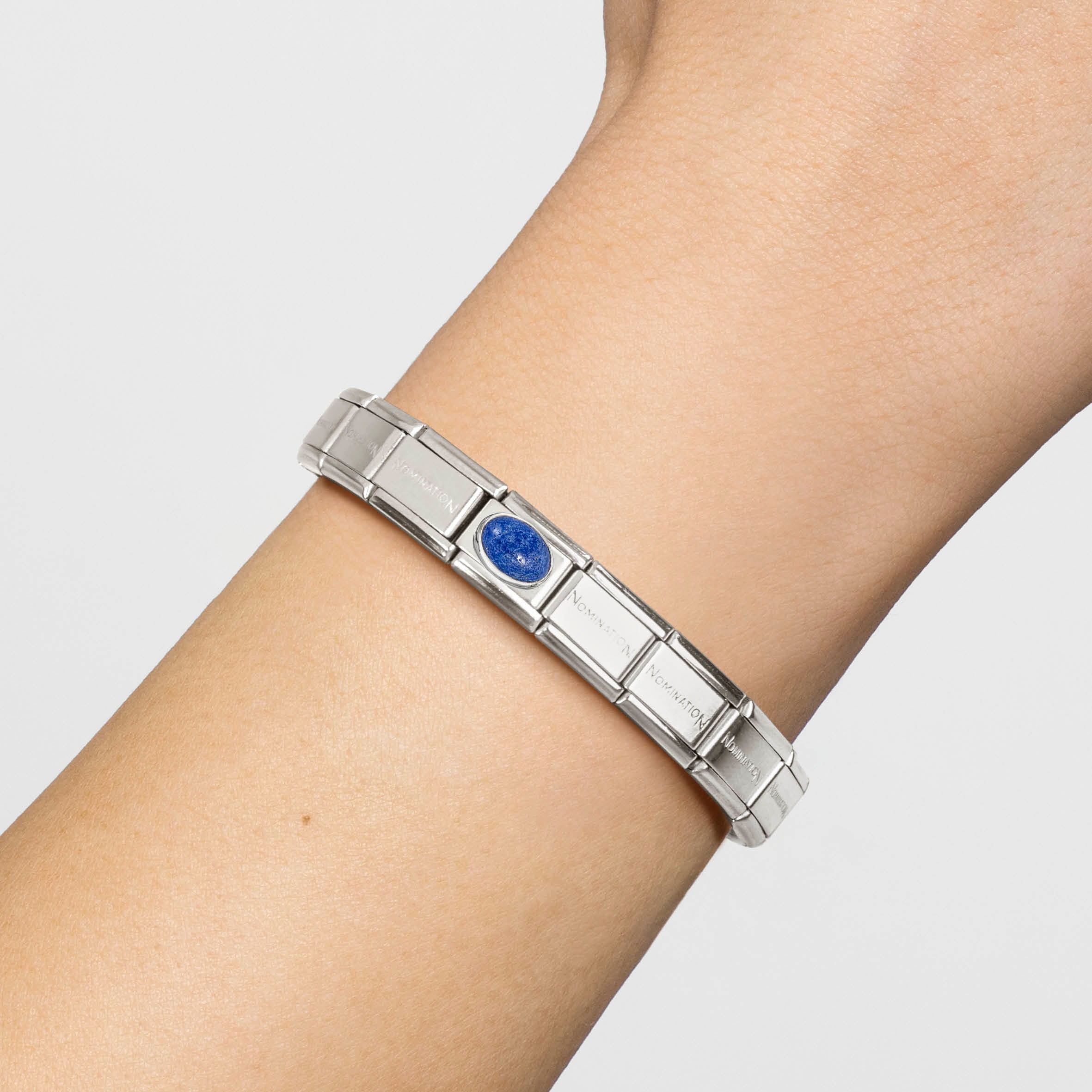 Composable® Link, Charm, Lapis Lazuli Stone, Blue in hypoallergenic stainless steel, sterling silver .925 and natural stones | Nomination Italy