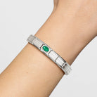 Composable® Link, Charm, Malachite Stone in hypoallergenic stainless steel, sterling silver .925 and natural stones | Nomination Italy