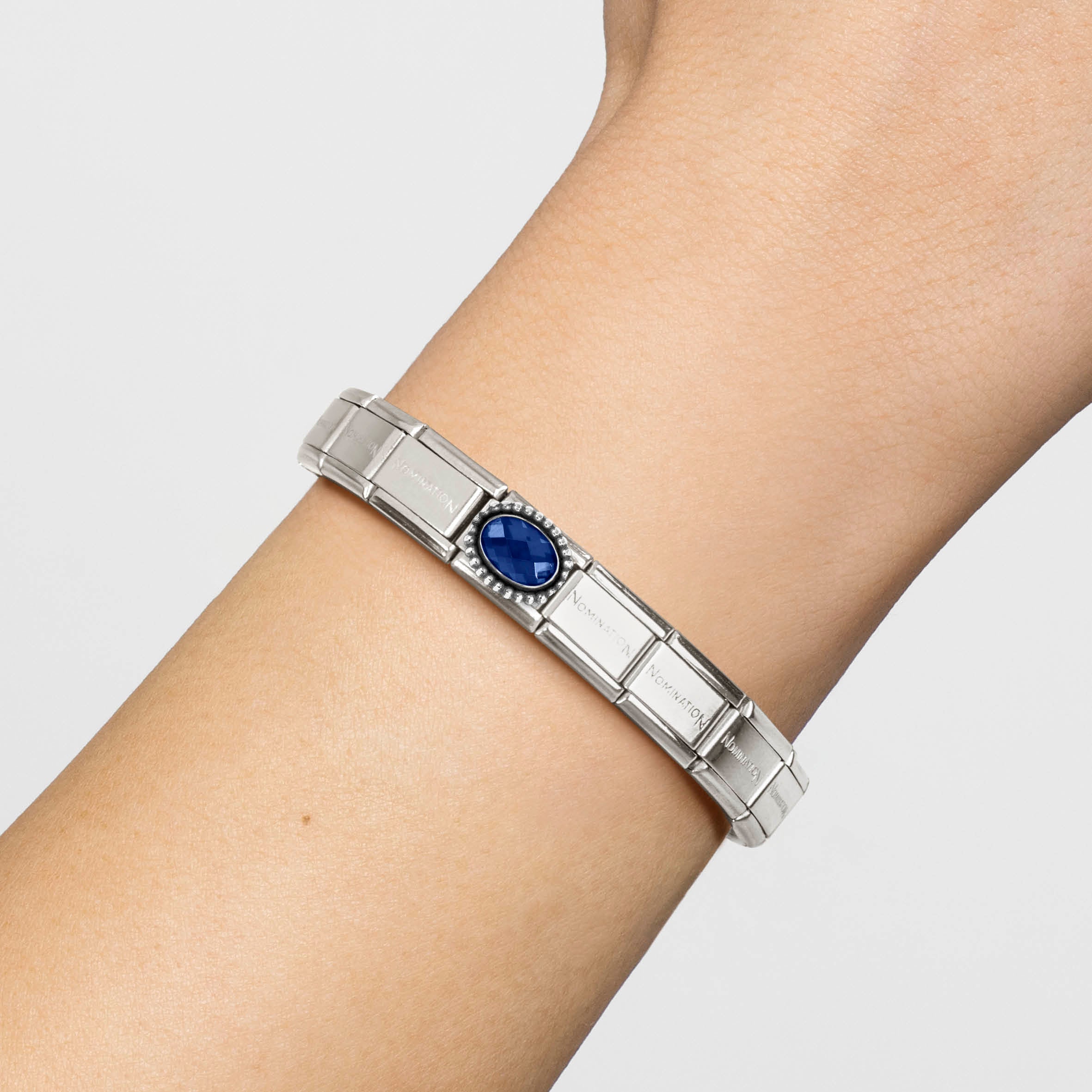 Composable® Link, Charm, Dark Blue Cubic Zirconia, Vintage Effect in hypoallergenic stainless steel, sterling silver .925 and cubic zirconia | Nomination Italy