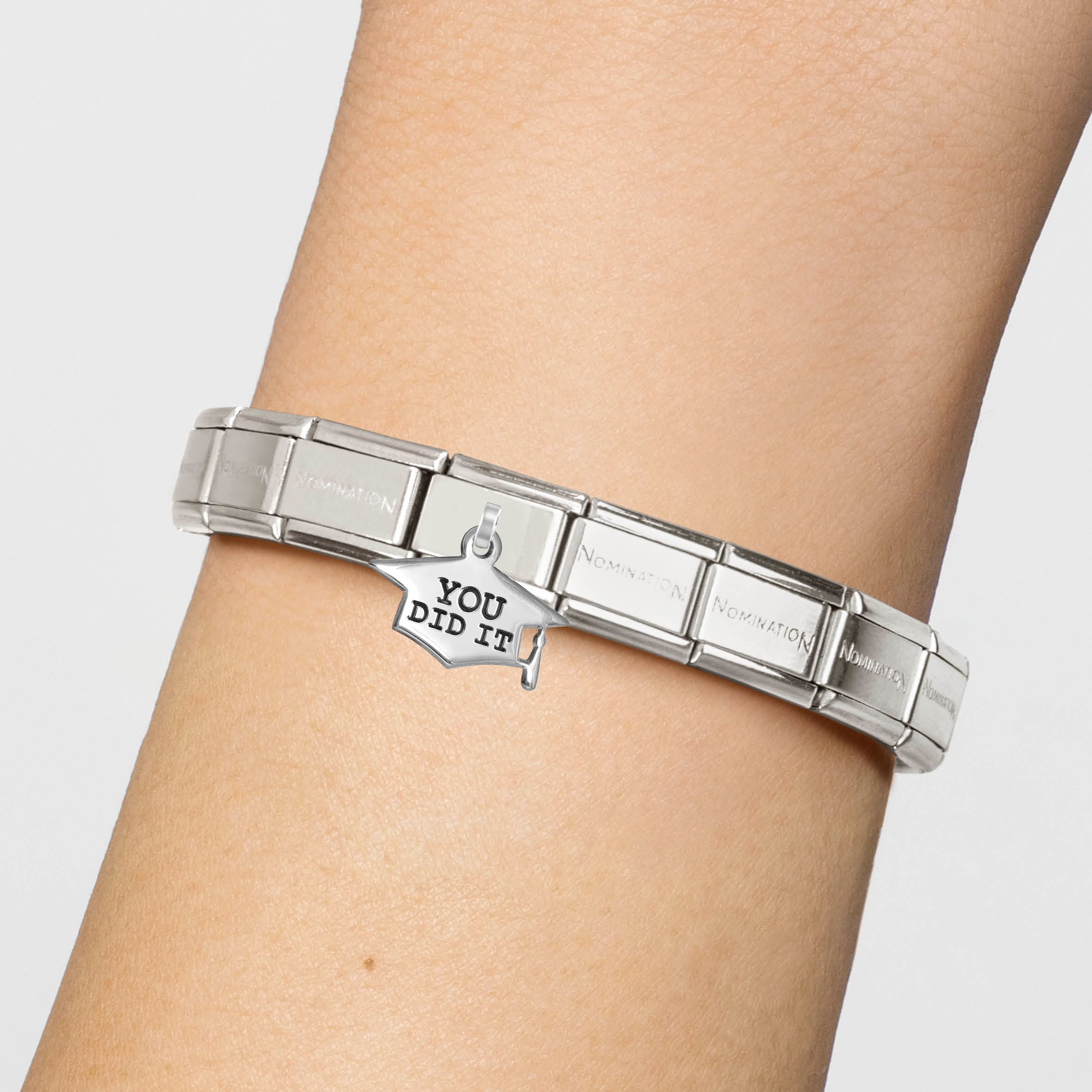 Composable® Link, Charm, You Did It Graduation Pendant in hypoallergenic stainless steel and sterling silver .925 | Nomination Italy