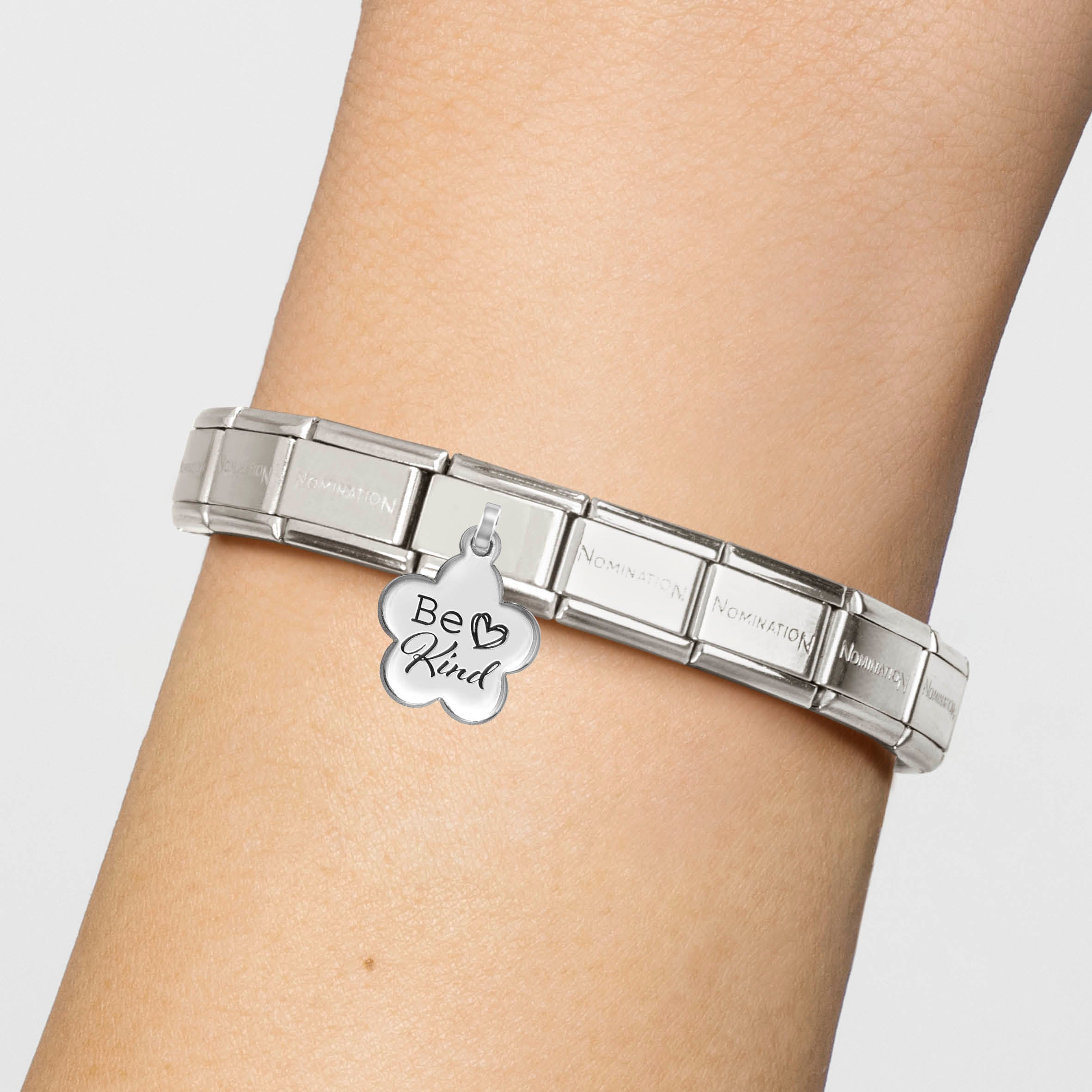 Composable® Link, Charm, Be Kind Flower Pendant in hypoallergenic stainless steel and sterling silver .925 | Nomination Italy