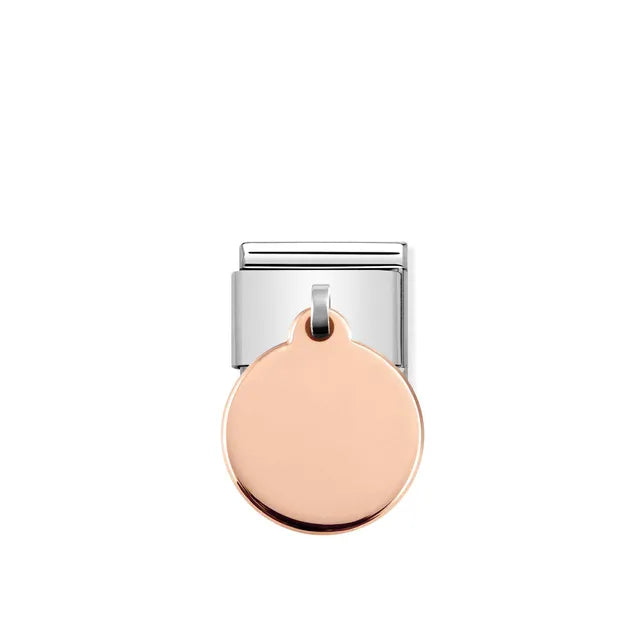 Charm, Composable® Link, Round Pendant In rose gold in hypoallergenic stainless steel and rose gold 9kt | Nomination Italy