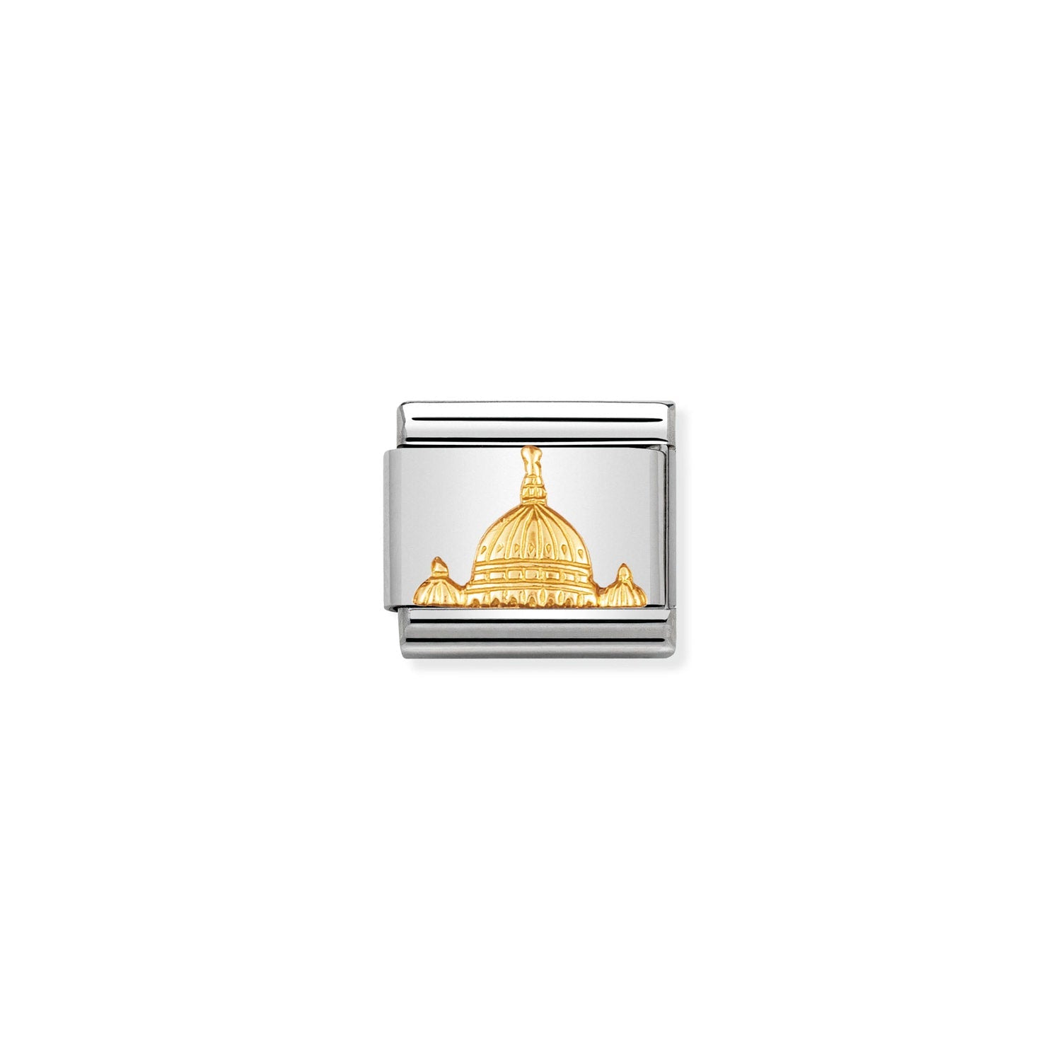 Composable® Link, Charm, St. Peter's Basilica in hypoallergenic stainless steel and gold 18 kt | Nomination Italy