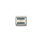Composable® Link, Charm, Argentina Flag in hypoallergenic stainless steel, gold 18 kt and enamel | Nomination Italy