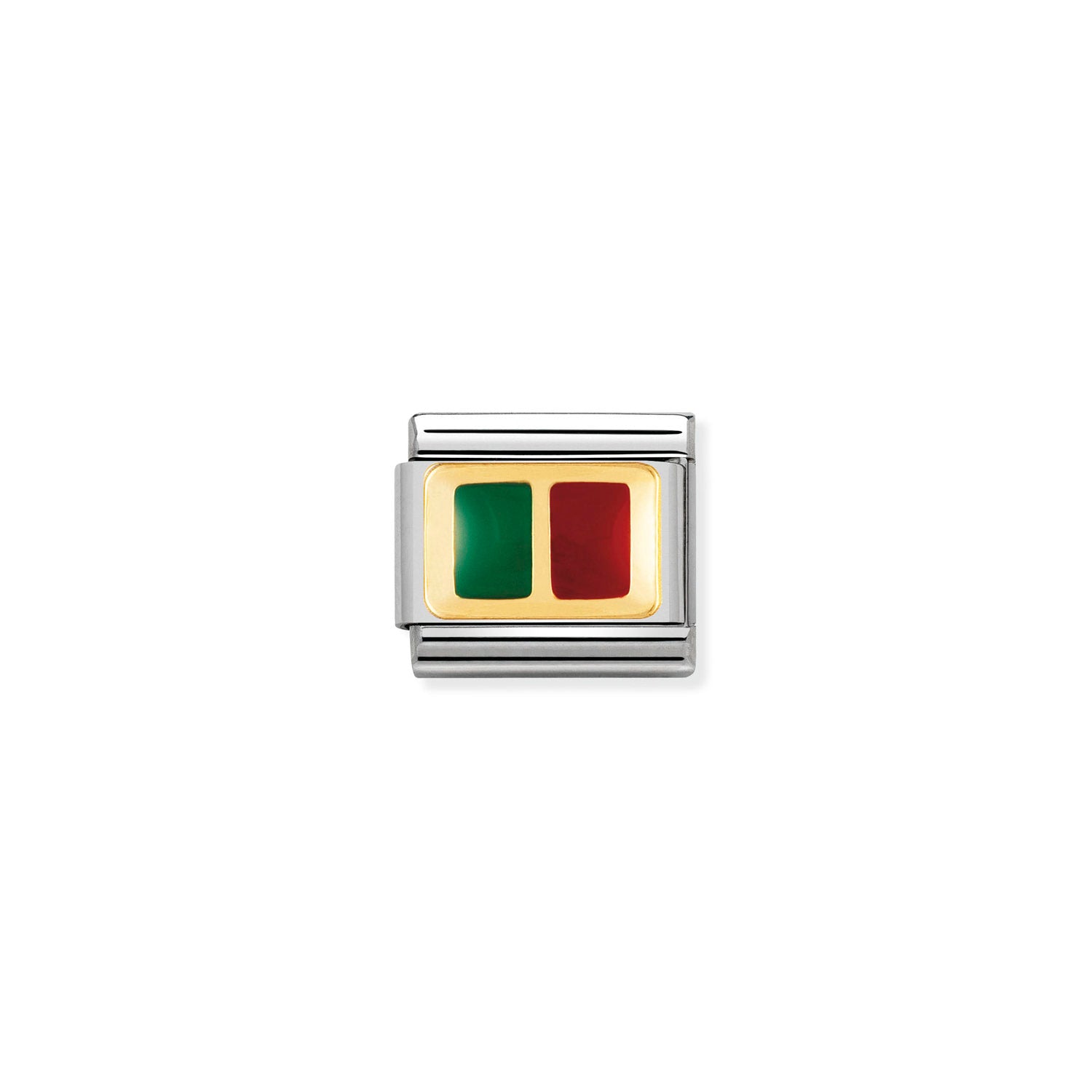 Composable® Link, Charm, Portugal Flag in hypoallergenic stainless steel, gold 18 kt and enamel | Nomination Italy