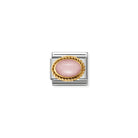 Composable® Link, Charm, with Pink Opaline in hypoallergenic stainless steel, gold 18 kt and natural stones | Nomination Italy