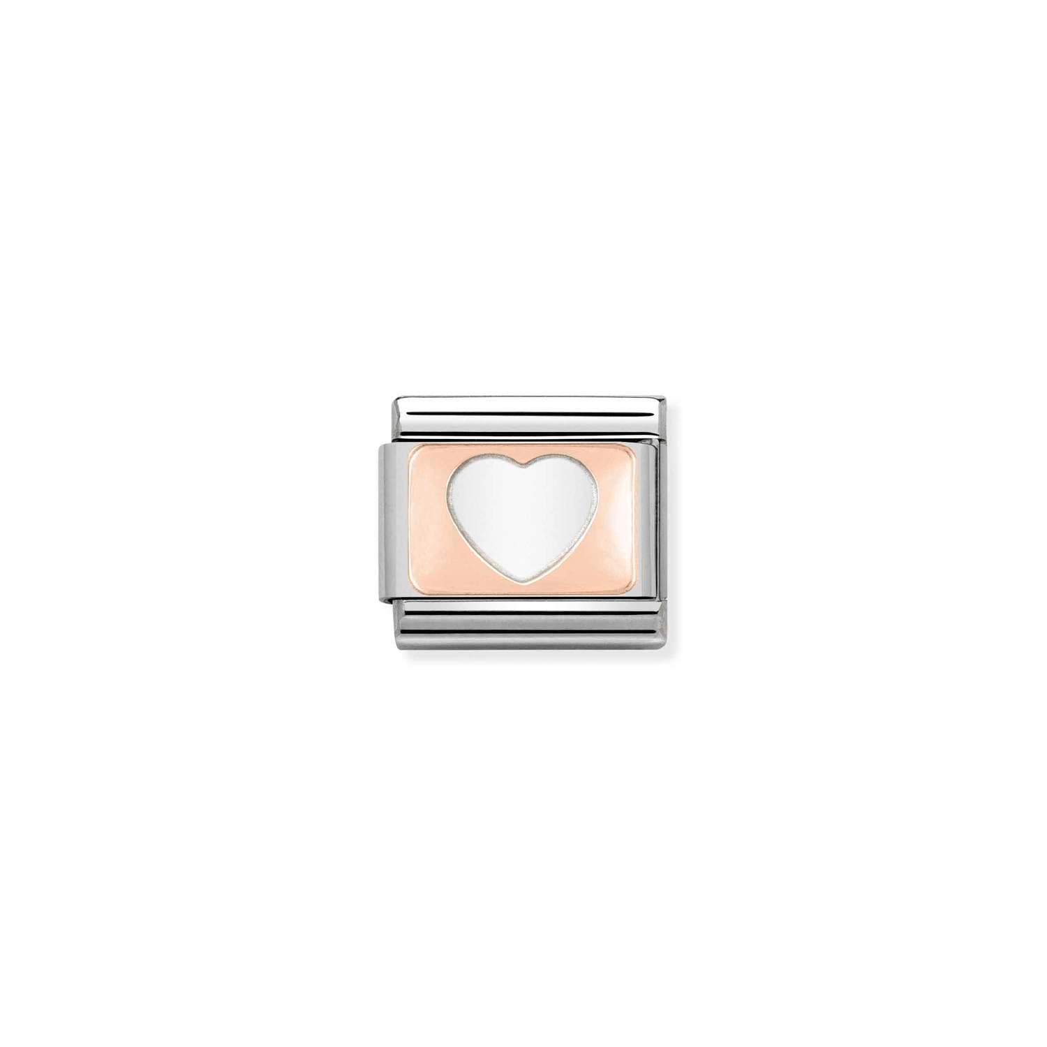 Composable® Link, Charm, rose gold Heart in hypoallergenic stainless steel and rose gold 9kt | Nomination Italy