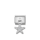 Composable® Link, Charm, silver Pendant Star in hypoallergenic stainless steel, sterling silver .925 and cubic zirconia | Nomination Italy