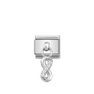Composable® Link, Charm, silver Pendant Infinity in hypoallergenic stainless steel, sterling silver .925 and cubic zirconia | Nomination Italy
