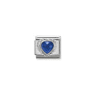 Composable® Link, Charm, Blue Heart silver in hypoallergenic stainless steel, sterling silver .925 and cubic zirconia | Nomination Italy