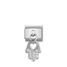 Composable® Link, Charm, Hand Of Fatima silver Pendant in hypoallergenic stainless steel, sterling silver .925 and cubic zirconia | Nomination Italy
