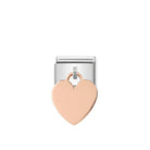 Composable® Link, Charm, Heart Pendant In rose gold in hypoallergenic stainless steel and rose gold 9kt | Nomination Italy