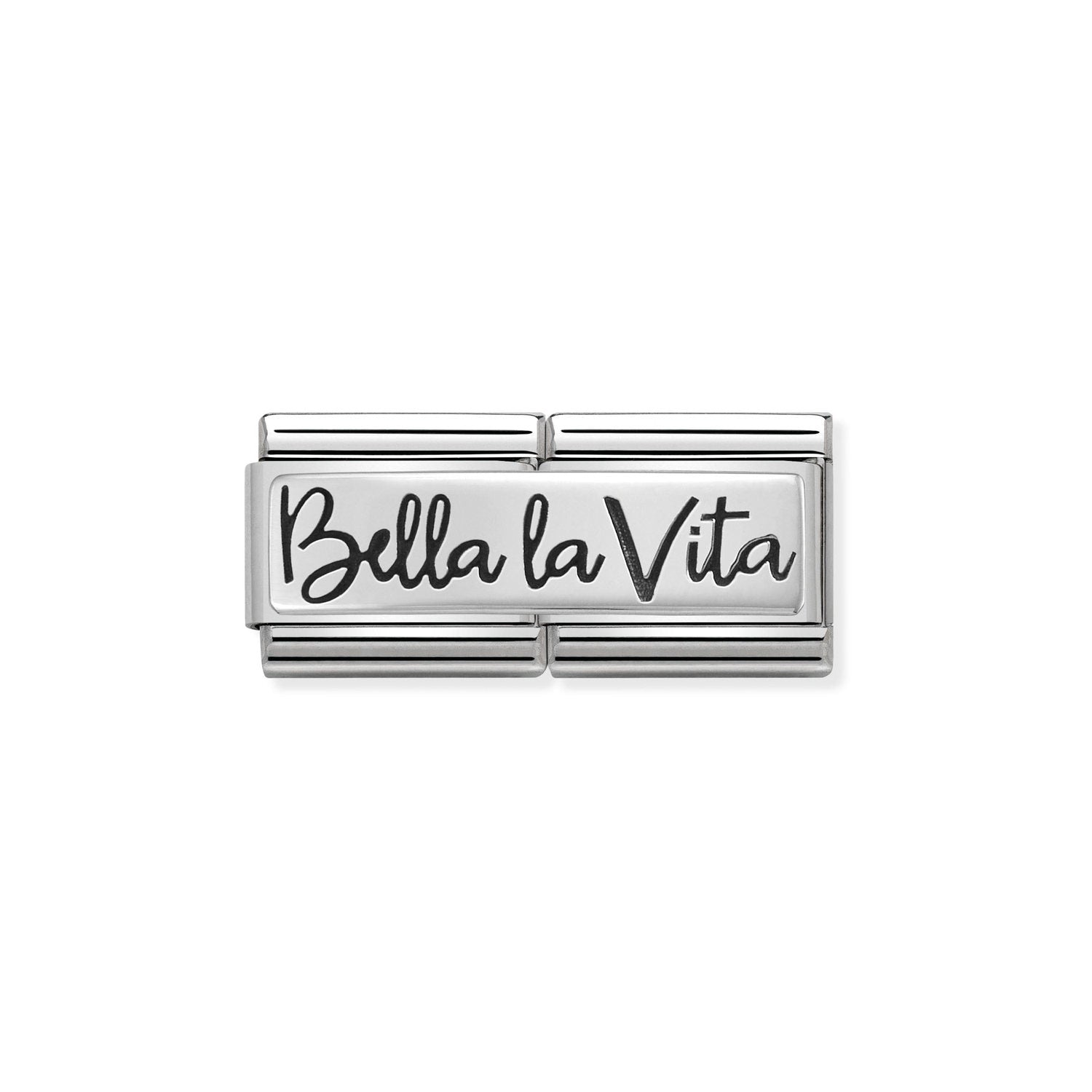 Composable® Double Link, Charm,, Bella La Vita In silver in hypoallergenic stainless steel and sterling silver .925 | Nomination Italy