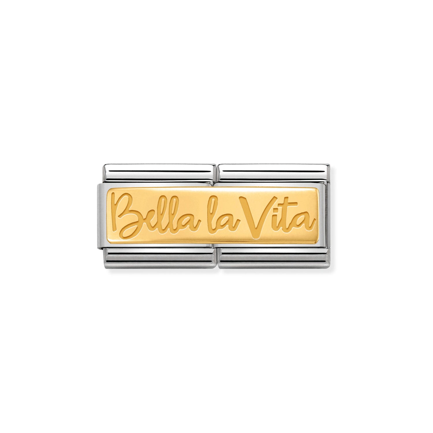 Classic Composable® Double Link, Bella La Vita In gold in hypoallergenic stainless steel and gold 18 kt | Nomination Italy