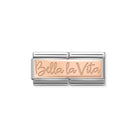 Composable® Double Link, Charm,, Bella La Vita In rose gold in hypoallergenic stainless steel and rose gold 9kt | Nomination Italy