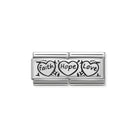 Composable® Double Link, Charm,, Faith Hope Love in hypoallergenic stainless steel and sterling silver .925 | Nomination Italy