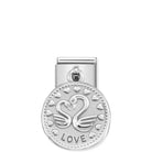 Composable® Link, Charm, Love Pendant in hypoallergenic stainless steel and sterling silver .925 | Nomination Italy