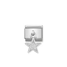 Composable® Link, Charm, White Glitter Star in hypoallergenic stainless steel, sterling silver .925 and cubic zirconia | Nomination Italy