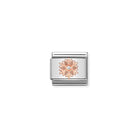 Composable® Link, Charm, rose gold Snowflake Cubic Zirconia in hypoallergenic stainless steel, rose gold 9kt, and cubic zirconia | Nomination Italy