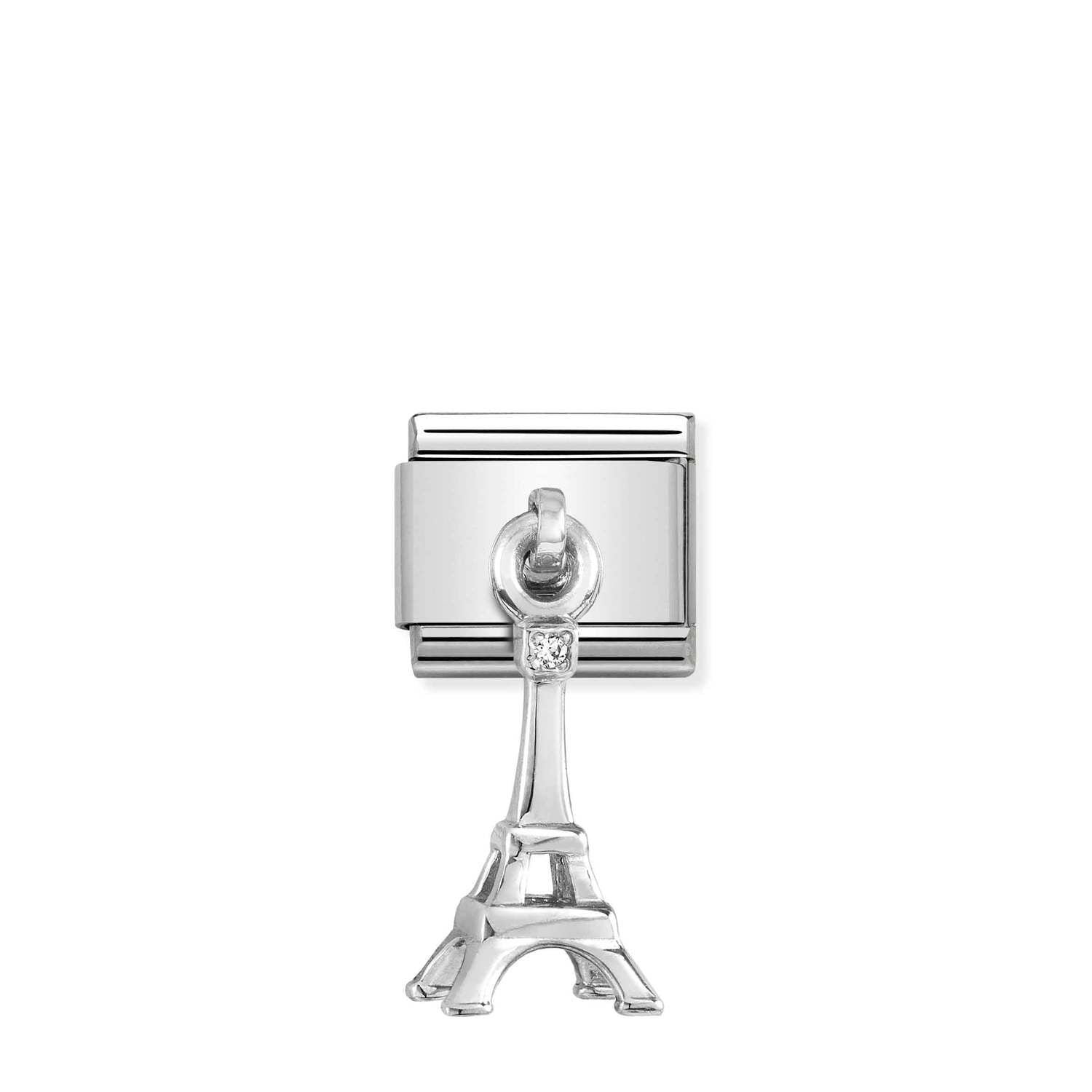Composable® Link, Charm, silver Eiffel Tower Symbol in hypoallergenic stainless steel and sterling silver .925 | Nomination Italy